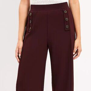 LOFT Burgandy Mariner Wide-Leg Pants - Worn Once, Like New - Size M